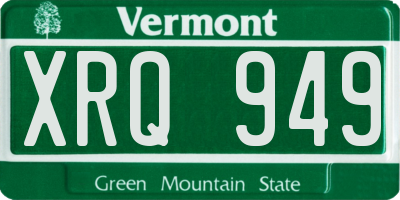 VT license plate XRQ949