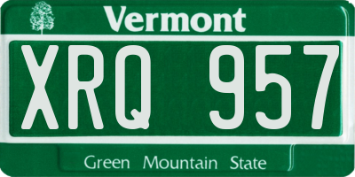 VT license plate XRQ957