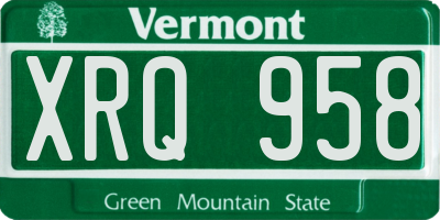 VT license plate XRQ958