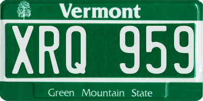VT license plate XRQ959