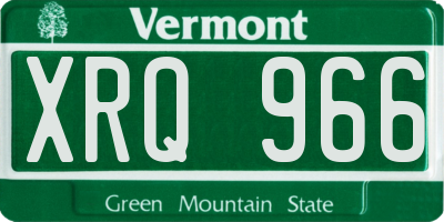 VT license plate XRQ966