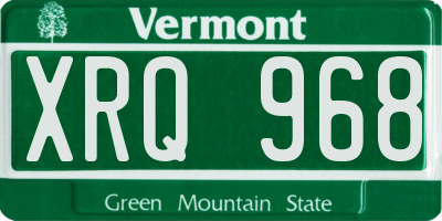 VT license plate XRQ968