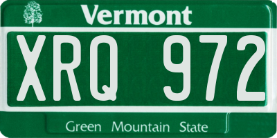 VT license plate XRQ972