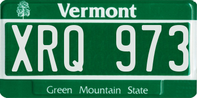 VT license plate XRQ973