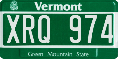 VT license plate XRQ974