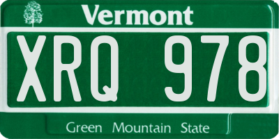 VT license plate XRQ978