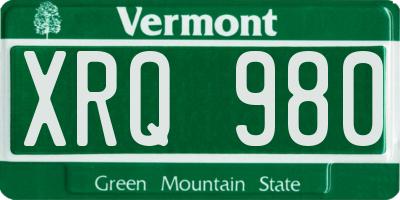 VT license plate XRQ980
