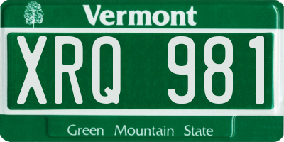 VT license plate XRQ981