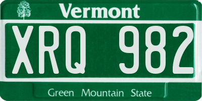 VT license plate XRQ982