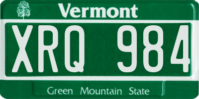 VT license plate XRQ984