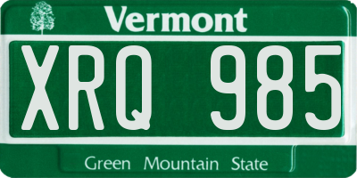 VT license plate XRQ985
