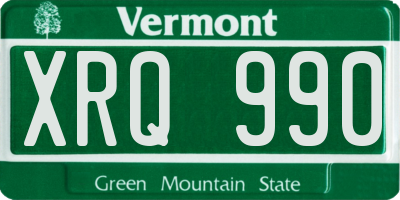 VT license plate XRQ990