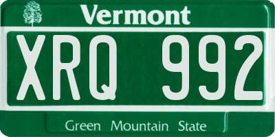 VT license plate XRQ992