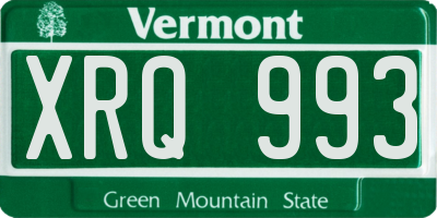 VT license plate XRQ993