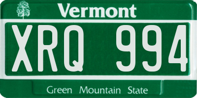VT license plate XRQ994