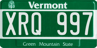 VT license plate XRQ997