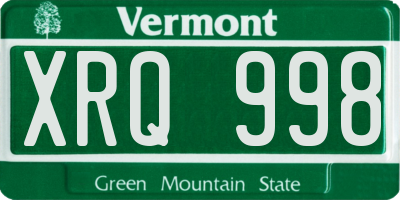 VT license plate XRQ998