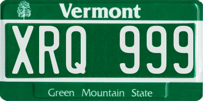VT license plate XRQ999