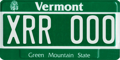 VT license plate XRR000