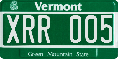 VT license plate XRR005