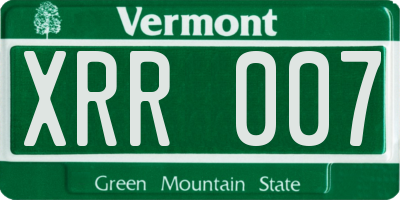 VT license plate XRR007