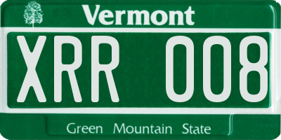 VT license plate XRR008