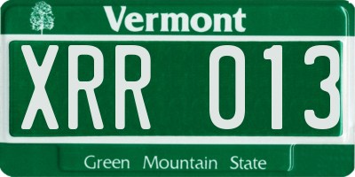 VT license plate XRR013