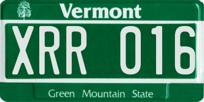 VT license plate XRR016