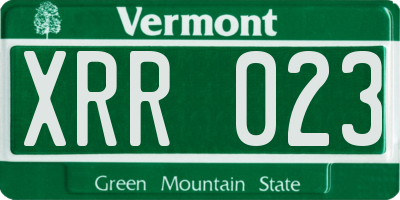 VT license plate XRR023