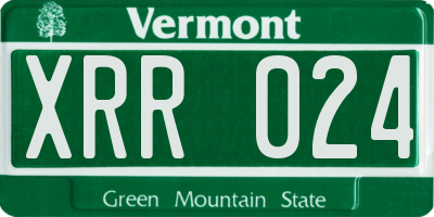 VT license plate XRR024