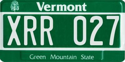VT license plate XRR027