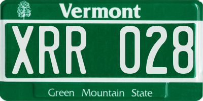 VT license plate XRR028