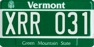 VT license plate XRR031