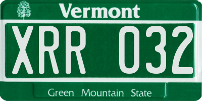 VT license plate XRR032