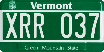 VT license plate XRR037