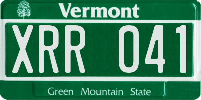 VT license plate XRR041