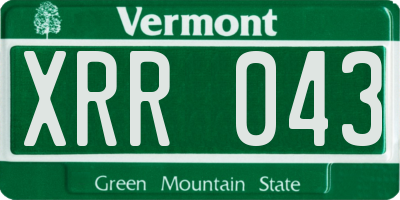 VT license plate XRR043
