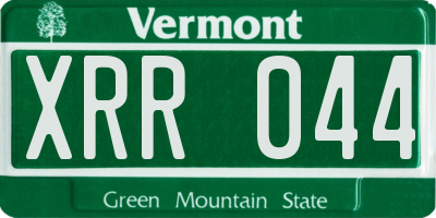 VT license plate XRR044
