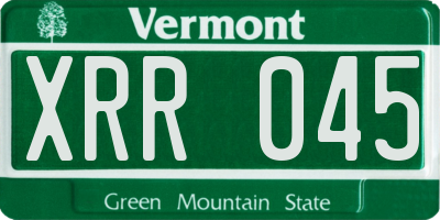 VT license plate XRR045