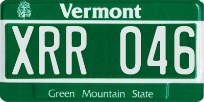 VT license plate XRR046