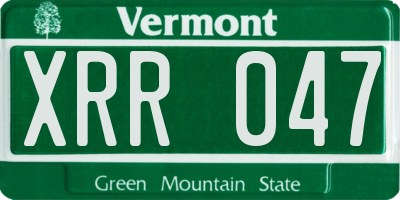 VT license plate XRR047