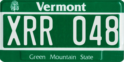 VT license plate XRR048