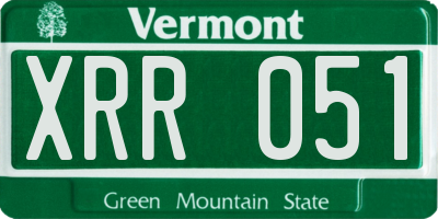 VT license plate XRR051