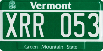 VT license plate XRR053