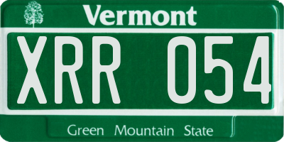 VT license plate XRR054