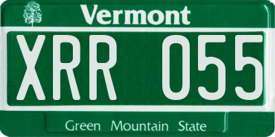 VT license plate XRR055
