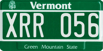 VT license plate XRR056