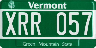 VT license plate XRR057