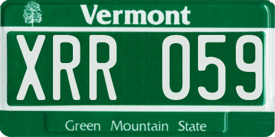 VT license plate XRR059
