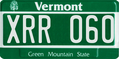 VT license plate XRR060